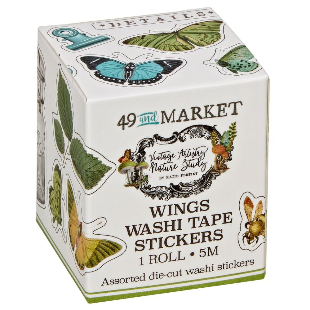 49 and Market Vintage Artistry Nature Study Wings Washi Tape Sticker Roll